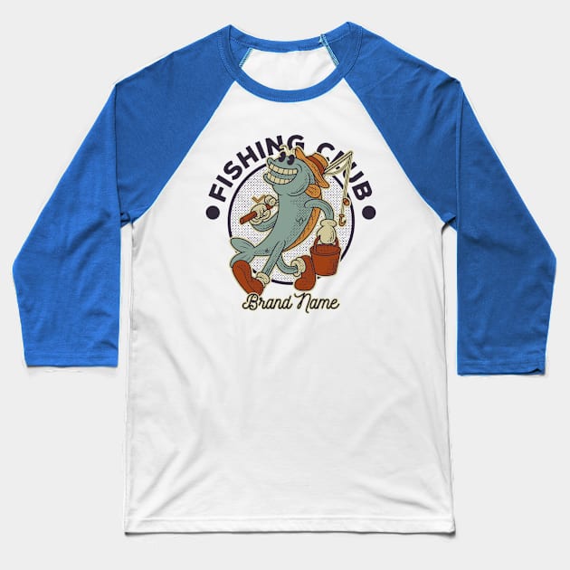 fishing club Baseball T-Shirt by myvintagespace